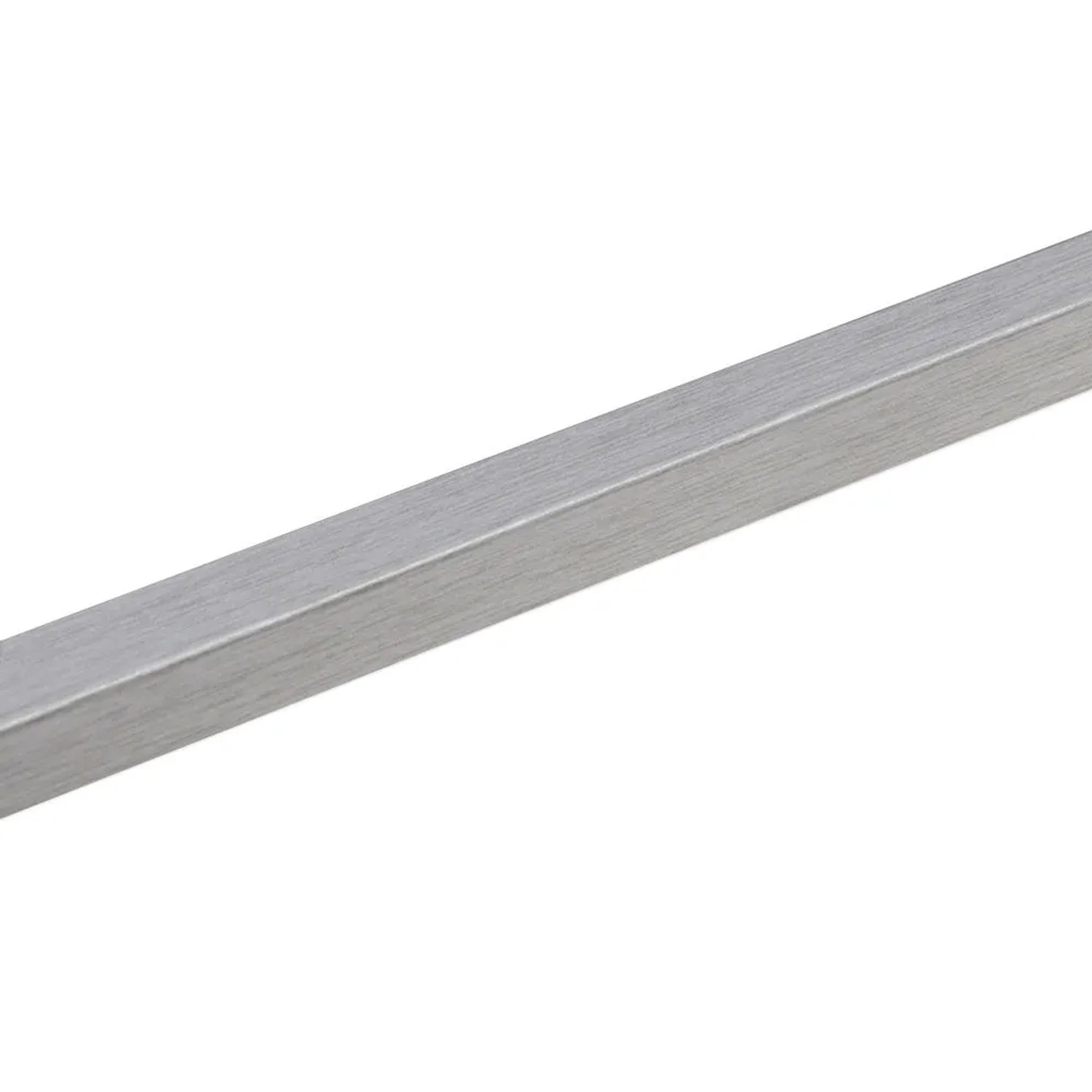 Detailansicht des silbernen WANDStyle Bilderrahmen H950 aus Massivholz. Gebürstete Oberfläche, kantige Leiste für modernes Design.