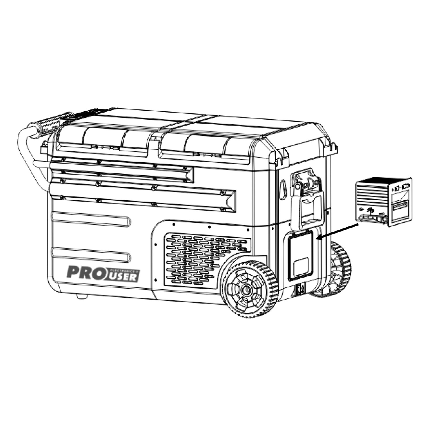 Pro User Akku für Kühlbox CB45, 13000 mAh Lithium-Akku für bis zu 8h Kühlleistung.