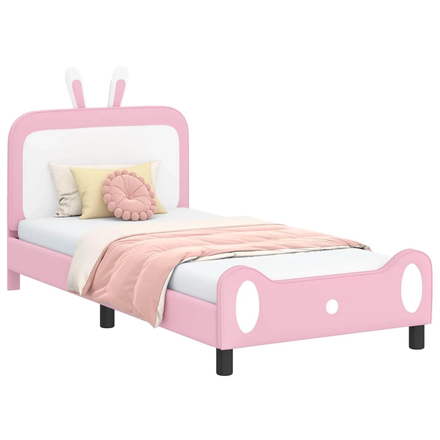 vidaXL Kinderbettgestell mit Kopfteil Rosa 80 x 200 cm PU 42011090 günstig online kaufen