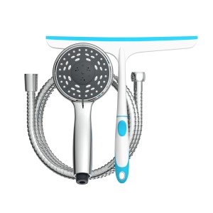 Schütte Handbrause-Set mit Schlauch, Duschabzieher, Chrom-Finish. Regendusche für Wellness-Feeling.