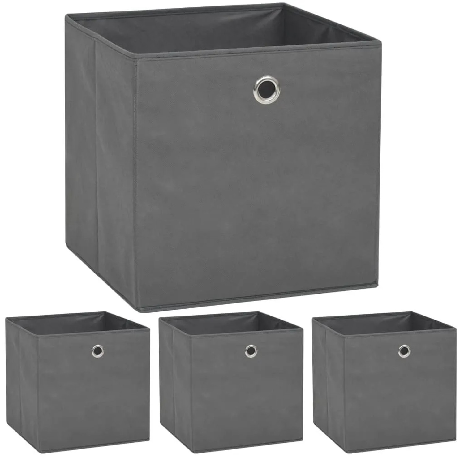 vidaXL Aufbewahrungsboxen 4 Stk Vliesstoff 32x32x32 cm Grau 245747