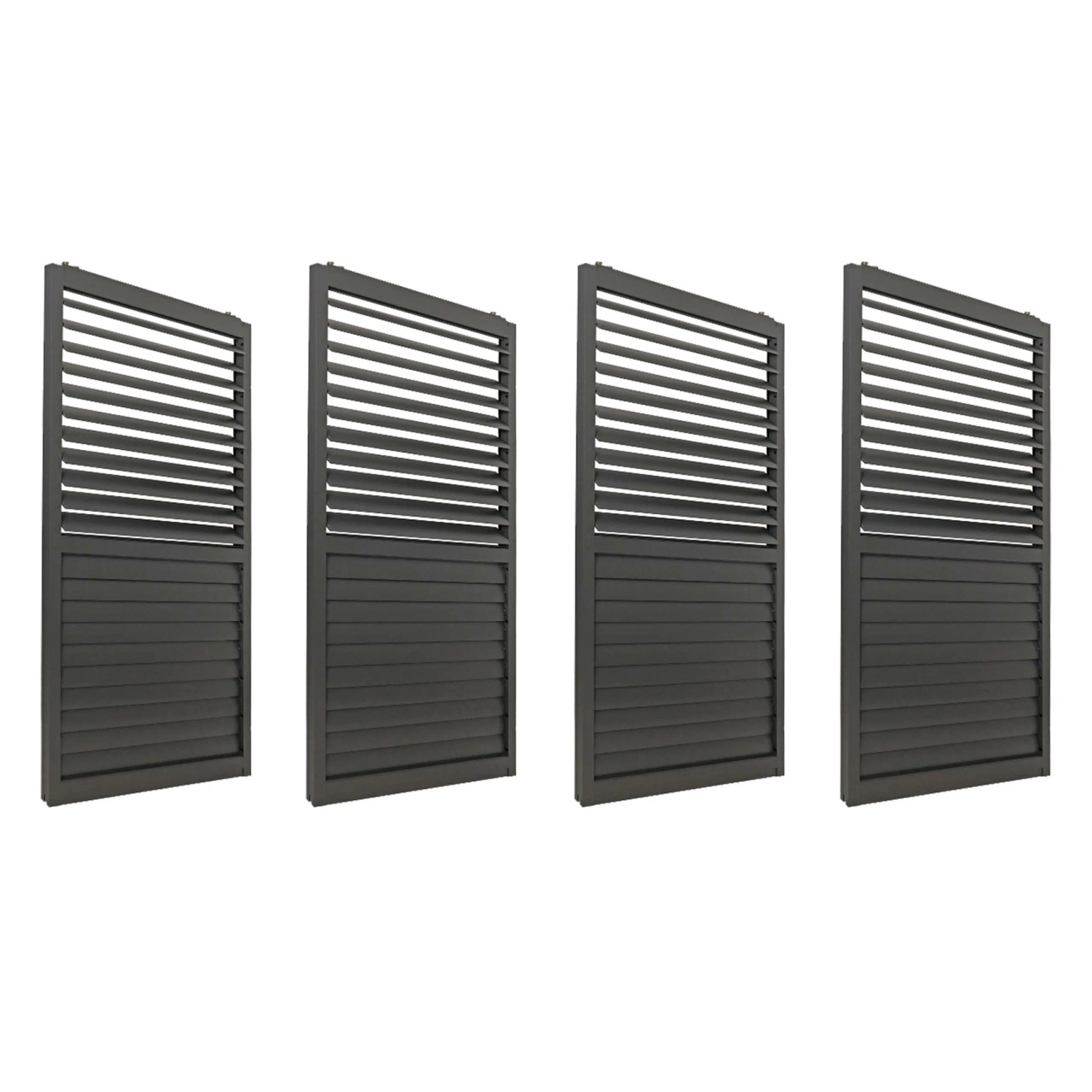 BERLINLODGE 4er-Set Aluminium Schiebetür Für Pergola HxB 206x369cm Anthrazit Terrassenüberdachung Lamellenpaneel Modul