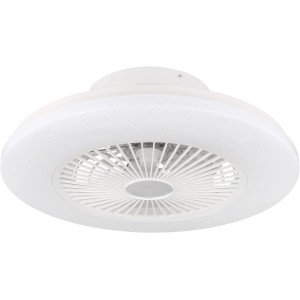 Weißer Globo LED-Deckenventilator Travo, 525mm, mit Fernbedienung und Sparkle-Dekor.