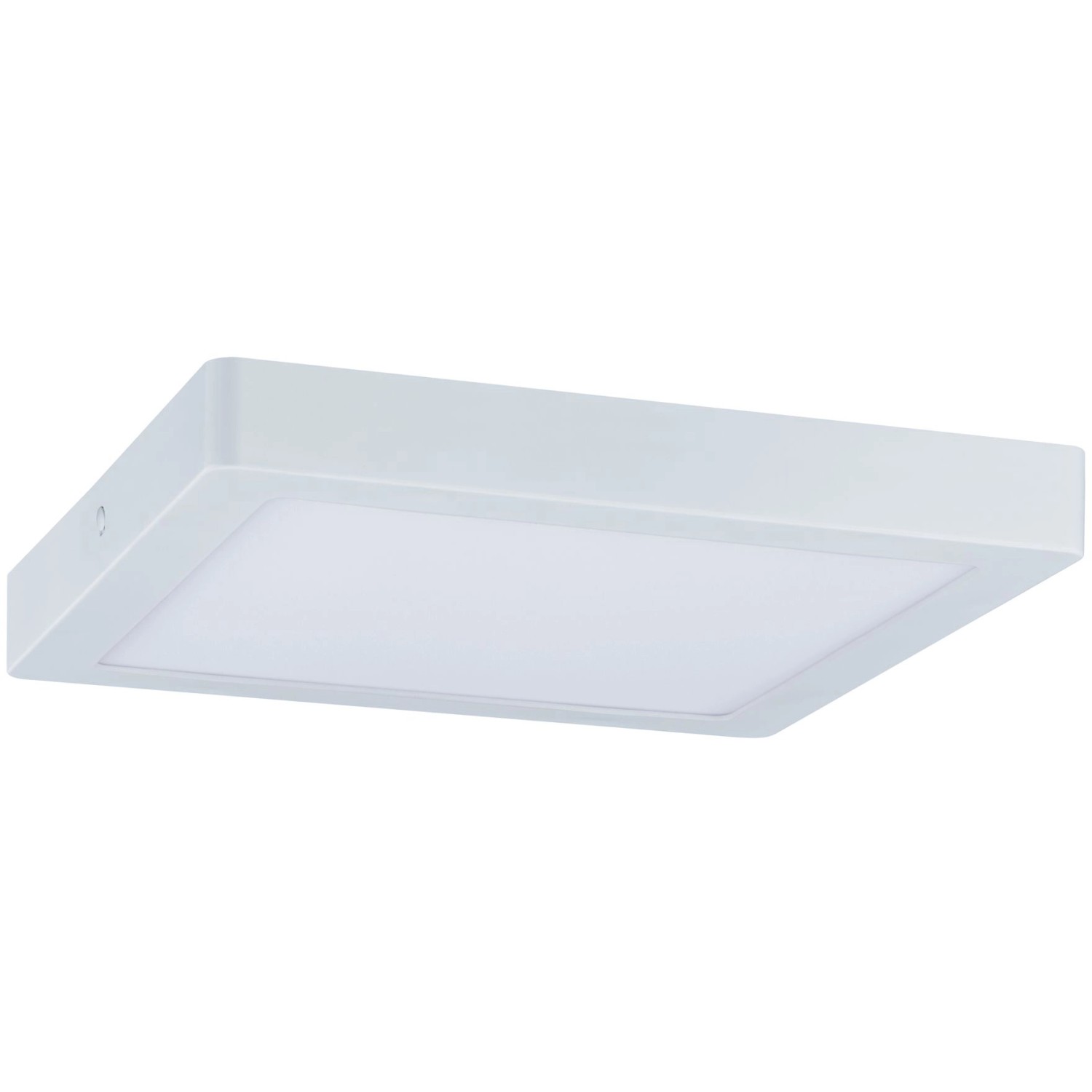 Eckiges, weißes Paulmann LED-Panel Abia, 22W, für Deckenmontage.