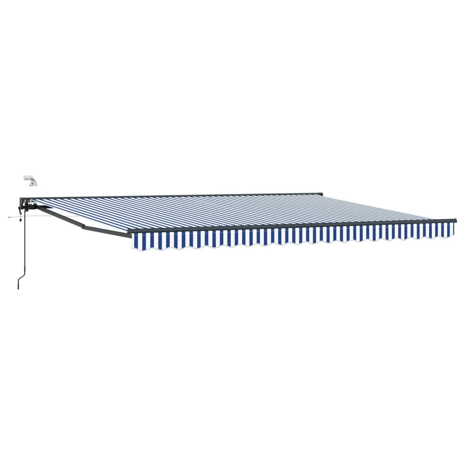 vidaXL Elektrische Ausziehbare Markise Blau und Weiß 5 x 3 m 3421655