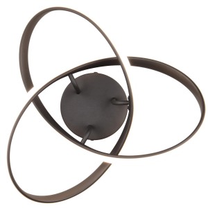 Moderne, schwarze LED Deckenleuchte Meo mit geschwungenem Design für Wohnräume.