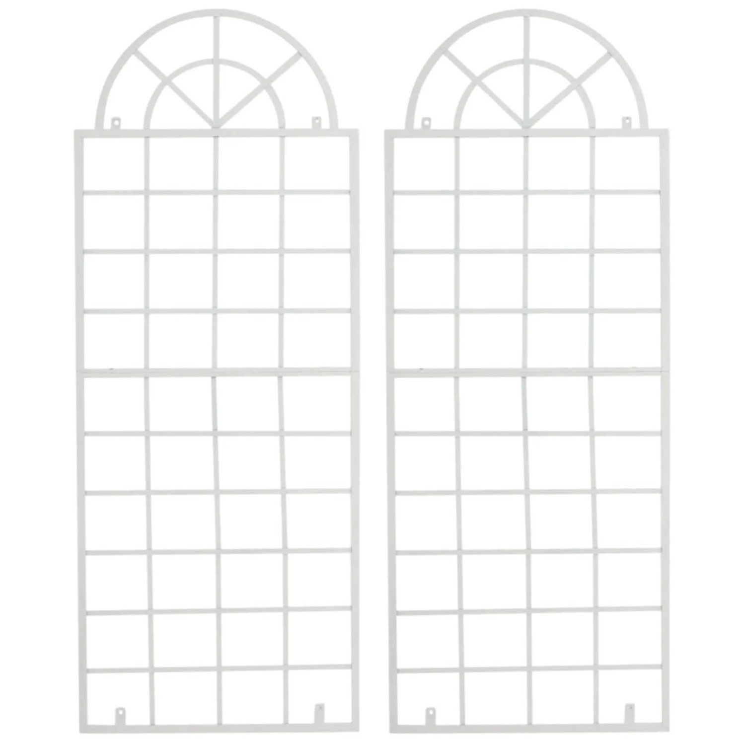 DELUKE Rankgitter GUNNAR 2er Set 70x1x180cm Metall Weiß Rankhilfe Kletterpflanzen Gartendekoration