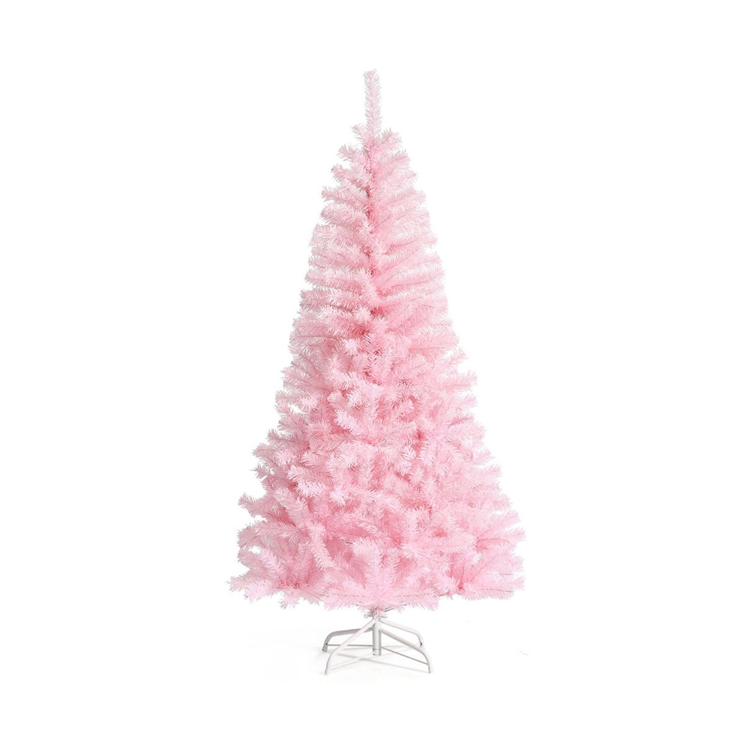 Costway Künstlicher Weihnachtsbaum und 290 Zweigen Rosa 150cm