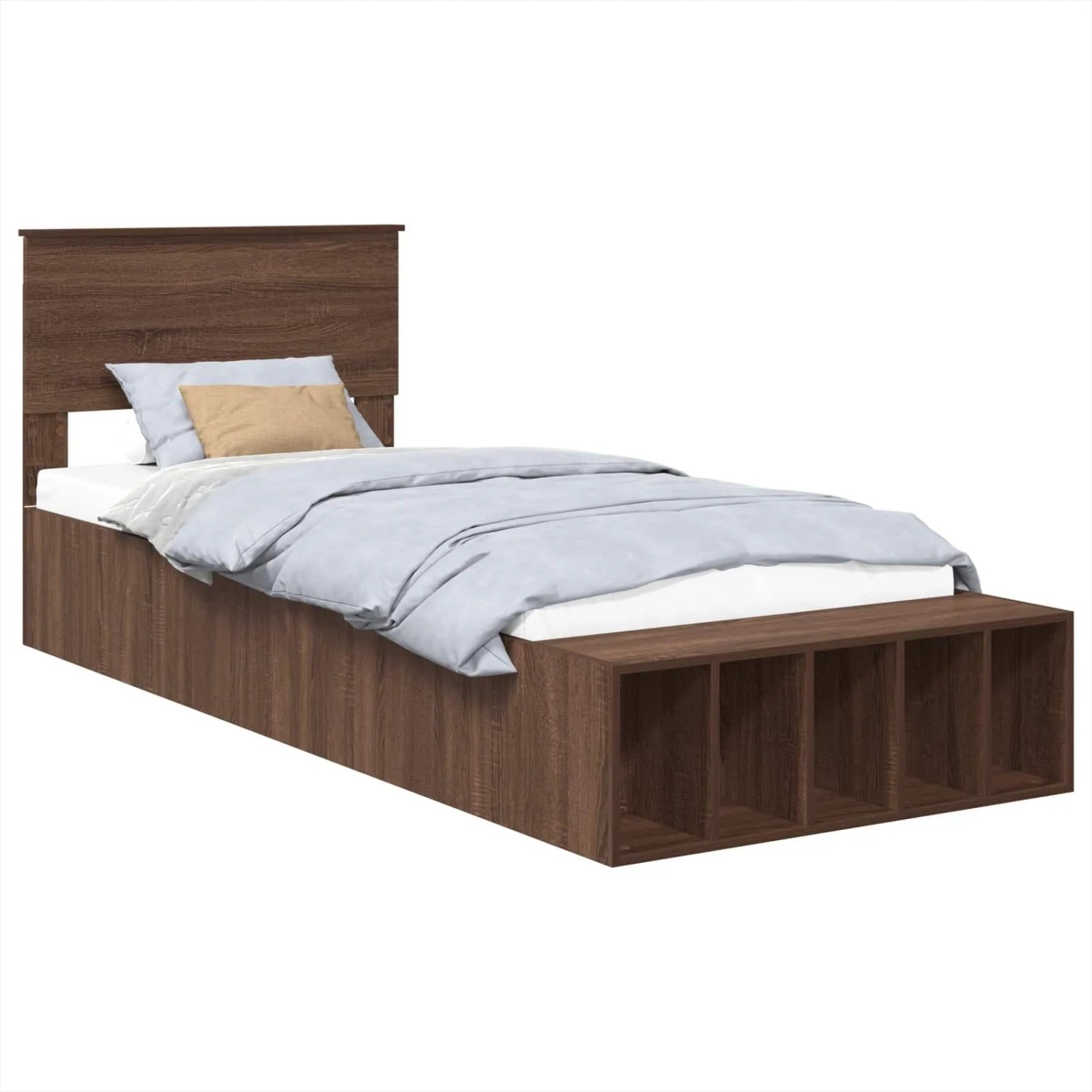 vidaXL Bettrahmen Braun Eichen-Optik 75 x 190 cm Holzwerkstoff 3408423