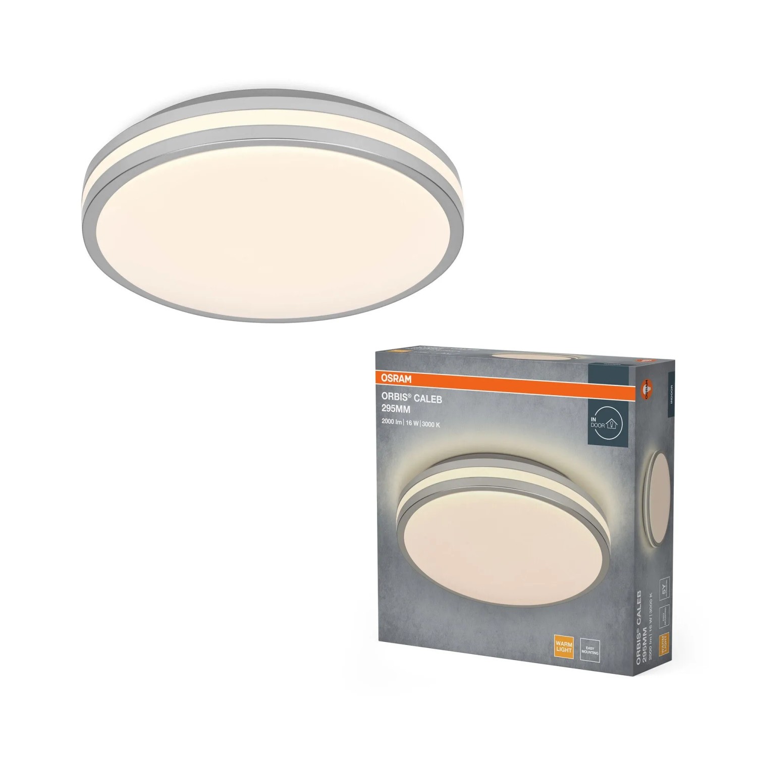 Osram LED-Deckenleuchte Orbis Caleb Silber Ø 29,5 cm x 8 cm