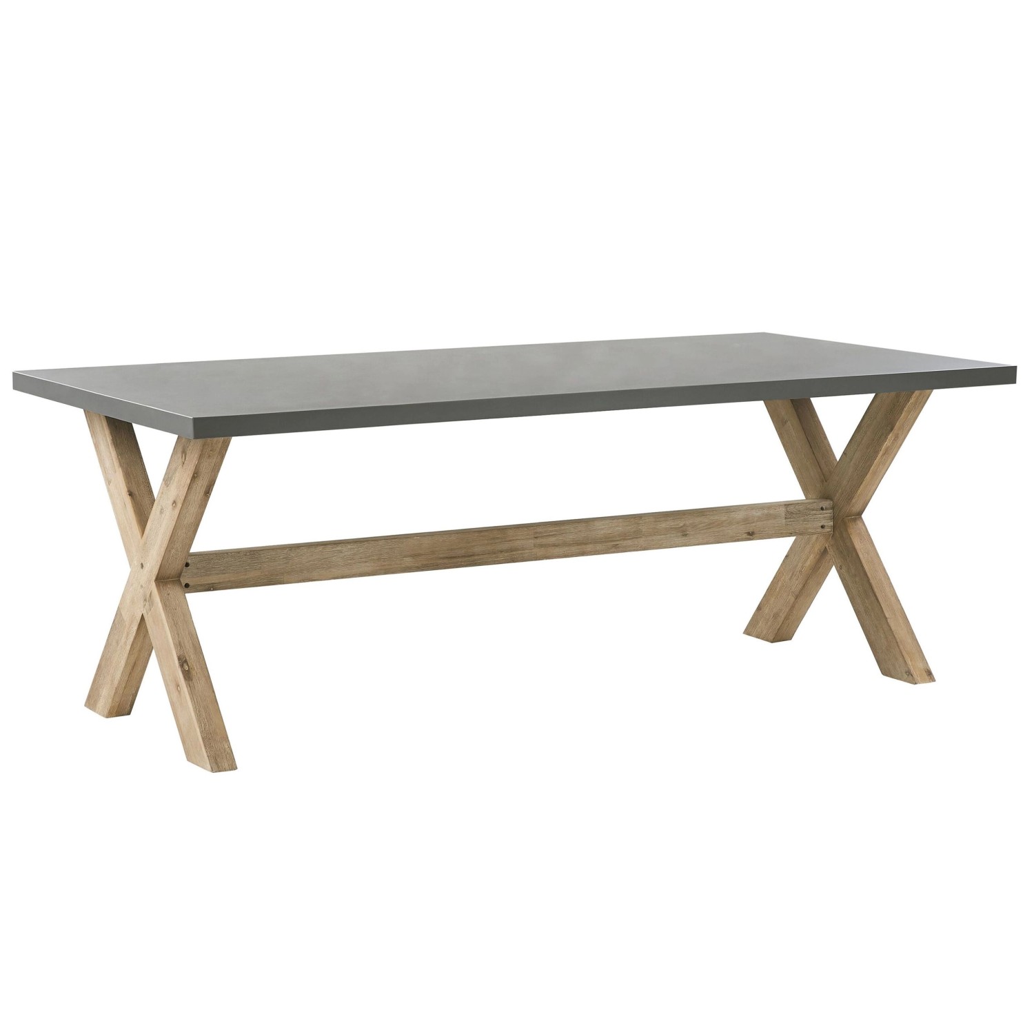 Beliani Gartentisch OLBIA Grau Heller Holzfarbton 200x100x75 günstig online kaufen