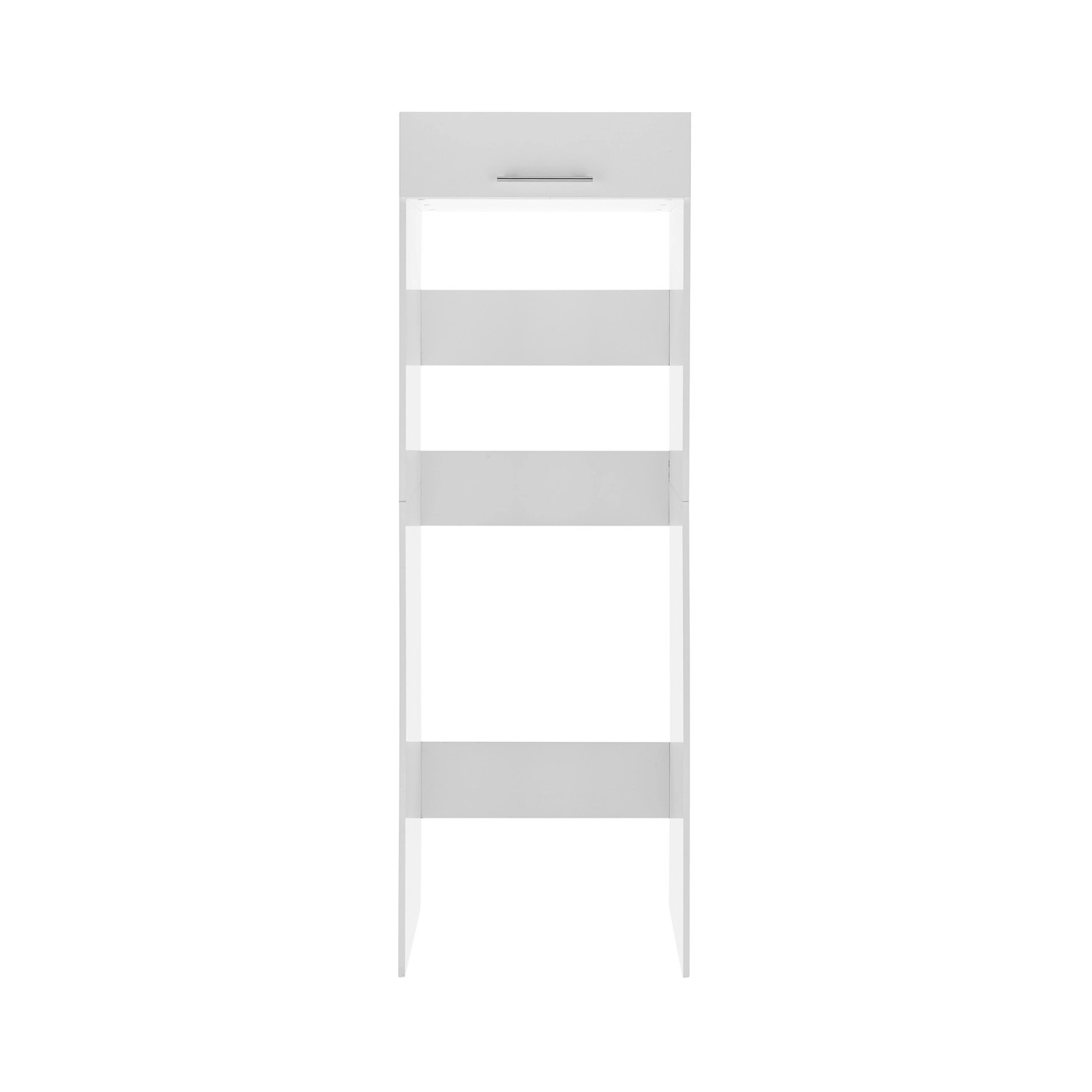 Respekta Wäscheschrank, Teil des Hauswirtschaftsraum Sets Clara, weiß matt, mit vier offenen Fächern.