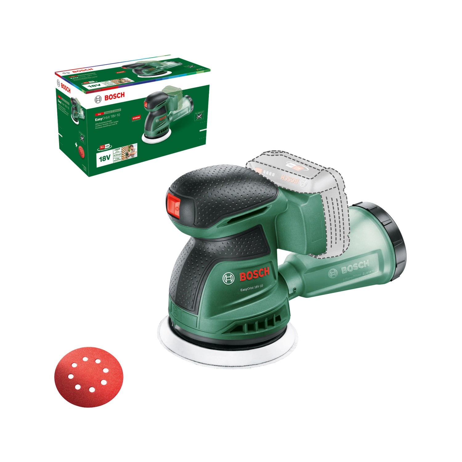 Bosch Akku-Exzenterschleifer EasyOrbit 18V-10 ohne Akku günstig online kaufen