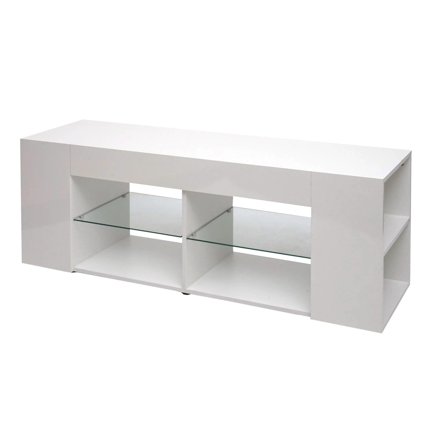 Mcw Tv-Rack L36 Holz 50x144x40cm Staufach Hochglanz Weiß
