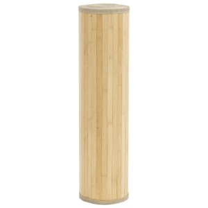 Gerollter, hellbrauner vidaXL Teppich (80x300 cm) aus Bambus.