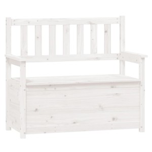 vidaXL Sitzbank Weiß 112,5x51,5x96,5 cm Massivholz Kiefer 823560