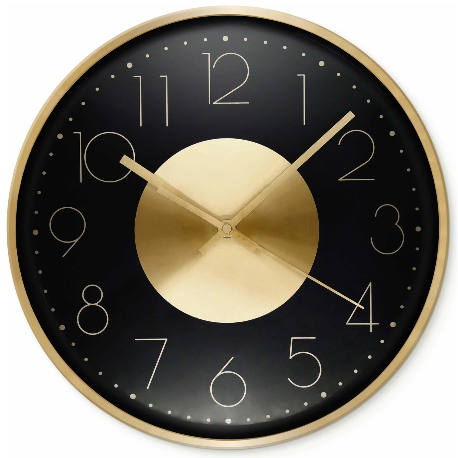 Wall-Art Wanduhr Modern Aluminium Ø 30 cm Gold-Schwarz