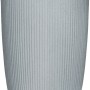 Scheurich Pflanzsäule Linetto High in Stony Grey, gerillte Oberfläche, zylindrische Form.
