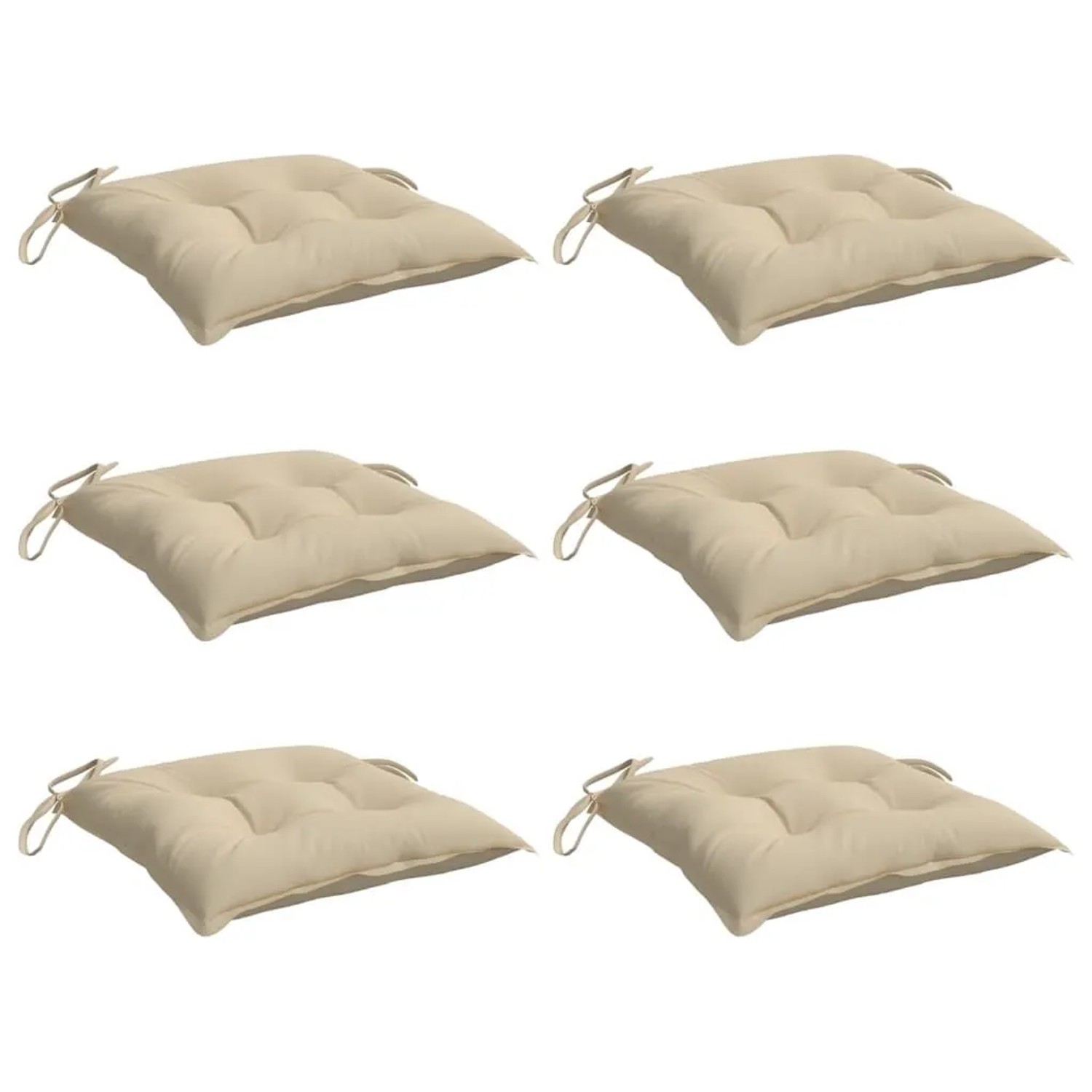 vidaXL Stuhlkissen 6 Stk Beige 40x40x7 cm Oxford-Gewebe 361461 günstig online kaufen