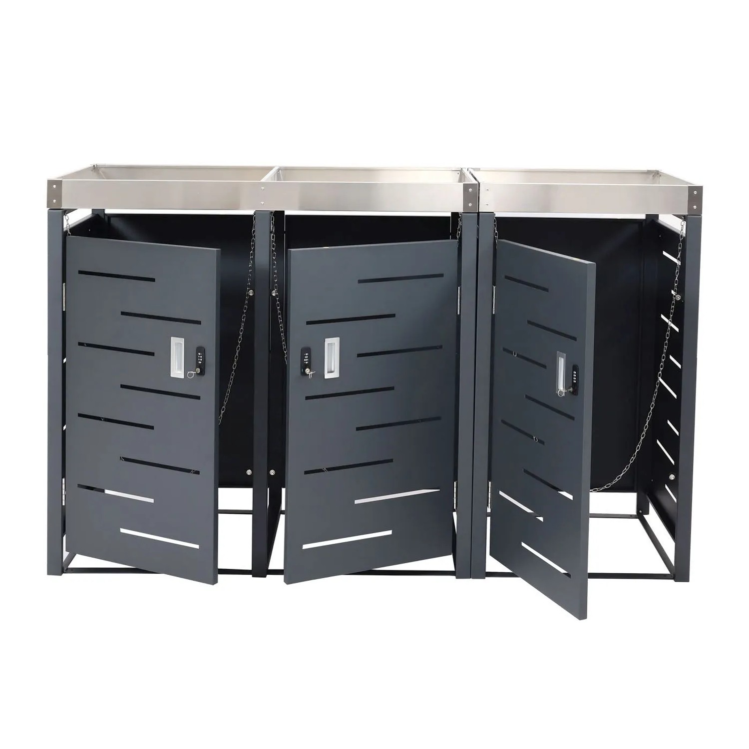 PROREGAL Mülltonnenbox 3er 110x175x62cm 80-240 Liter_7