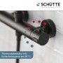 Schütte Adria Brauseset mit Thermostatarmatur in Schwarz Matt, Detailaufnahme der Armatur.