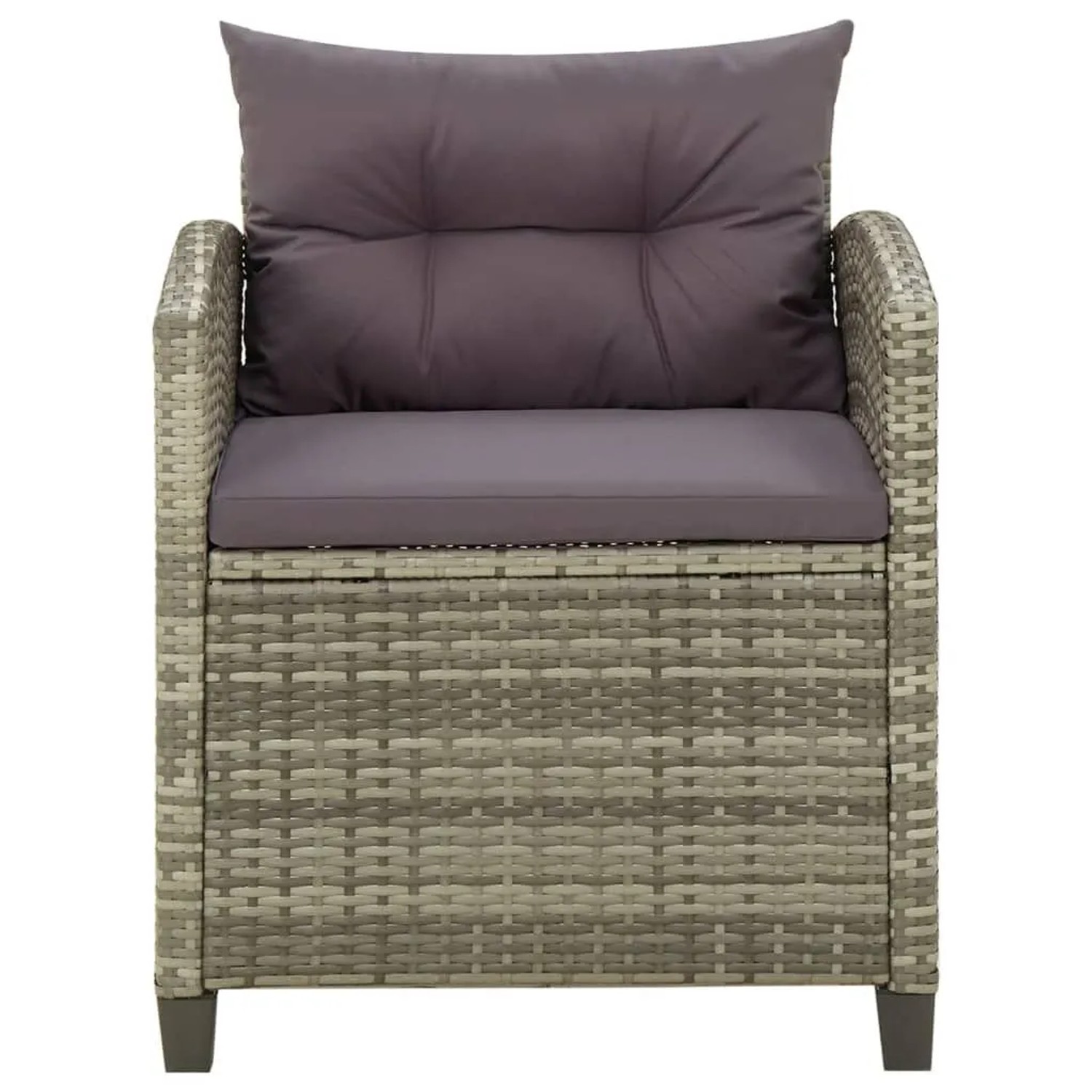 Furnicato Gartenstuhl Mit Kissen Poly Rattan Grau
