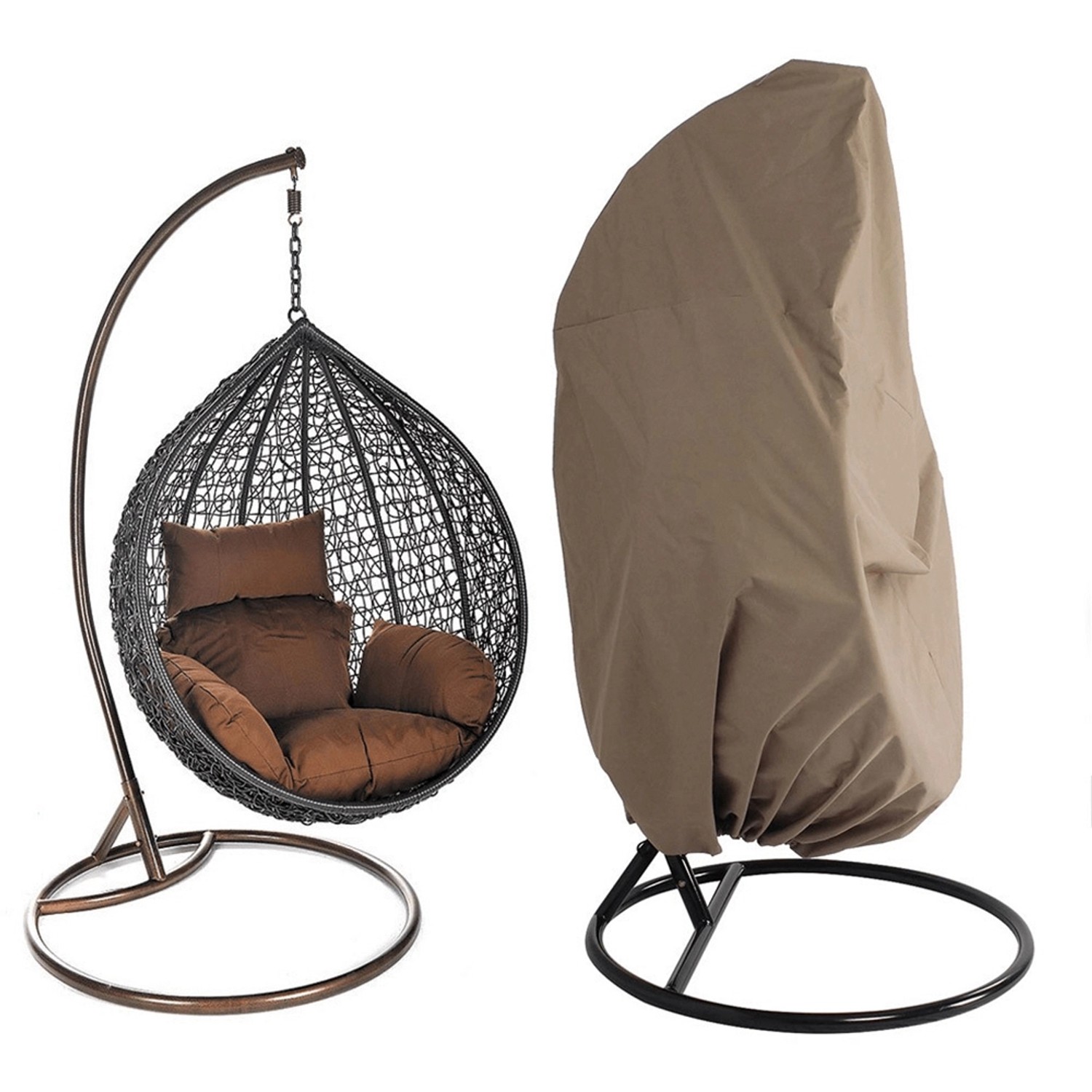 Home Deluxe Hängesessel Cielo Polyrattan Grau inkl. Regenabdeckung günstig online kaufen