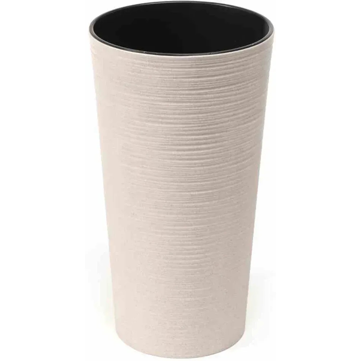Siena Garden Pflanzsäulen Set, 2-teilig, Eco Locon Weiß, gerillte Optik.