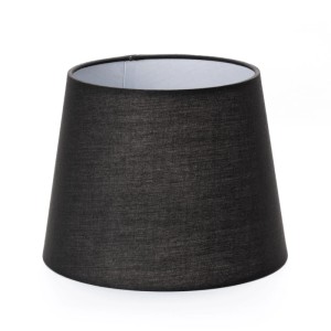 Schwarzer konischer Lampenschirm aus Stoff für E27 Fassung, Ø 24x18 cm. Ideal für Tisch- & Stehleuchten.