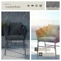 Tectake Gartenstühle Valeiras im Rope-Design, dunkelgrau, mit dicken Polstern. Wetterfest, wasserabweisend, pulverbeschichteter Stahlrahmen.
