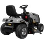 Texas Benzin-Rasentraktor Premium TTS98, Rasentraktor in Grau und Schwarz mit Sitz und Lenkrad.