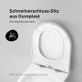 AM.PM WC-Set: Detailaufnahme des weißen WC-Sitzes mit Absenkautomatik.