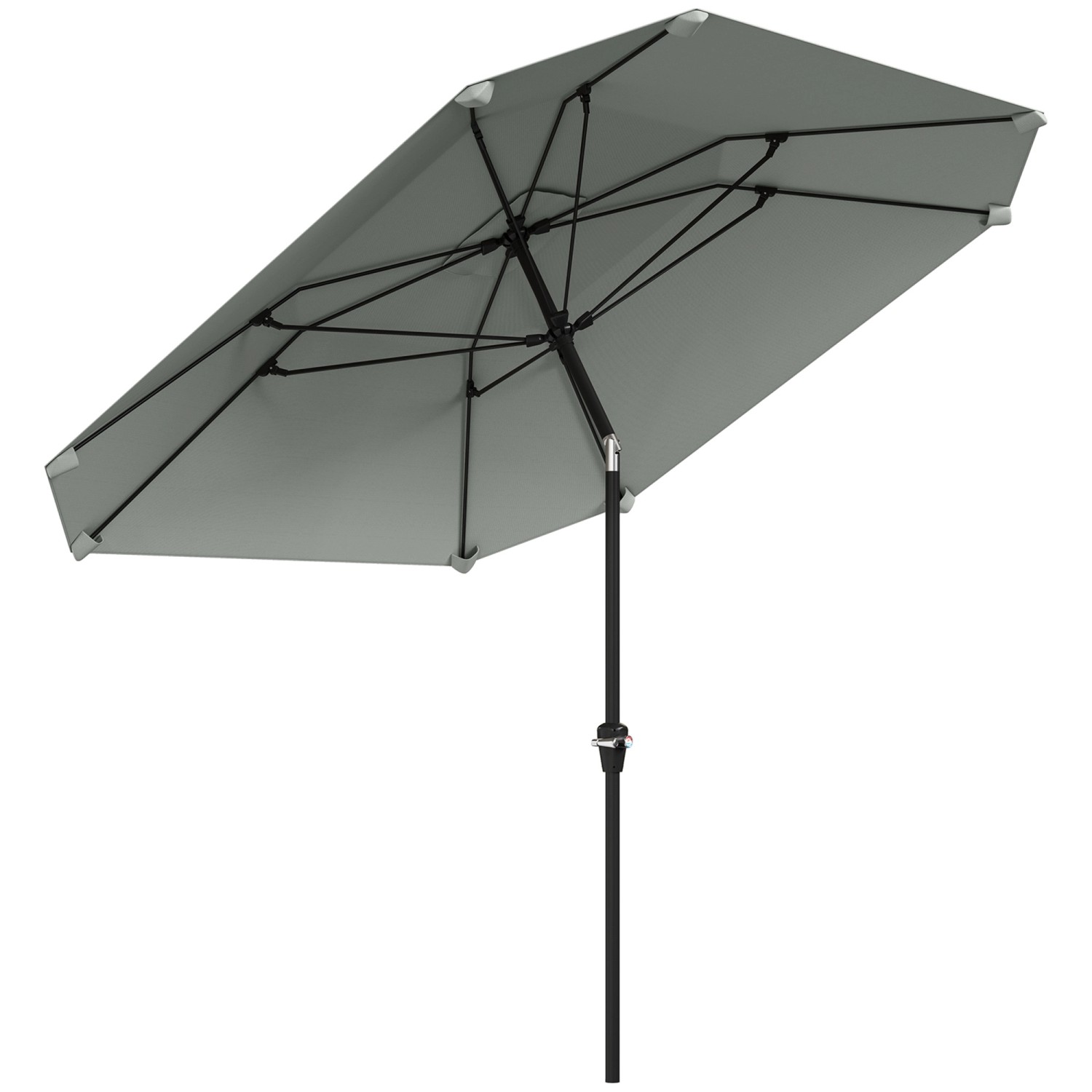 Outsunny Sonnenschirm  Polyester Aluminium Dunkelgrau 2,33L x 2,33B x 2,4H günstig online kaufen