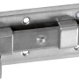 Türriegel aus Edelstahl, 120x55mm, zur Sicherung von Türen und Toren im Außenbereich.