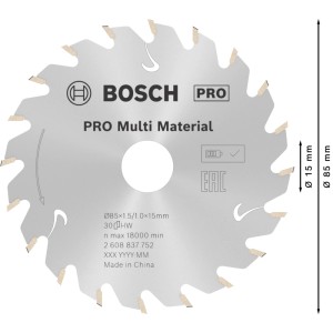 Bosch Kreissägeblatt für Akkusägen Standard for Multi Material