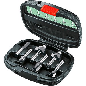 Bosch HM-Fräserset, 6-teilig, 8 mm Schaft im Koffer. Zubehör für Fräsen.