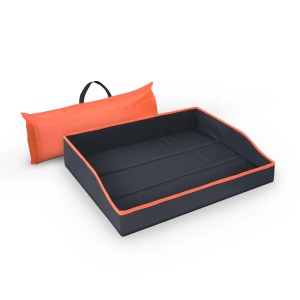 Bestlivings faltbares Haustierbett, orange, 60x43cm, mit Tragetasche. Hundekörbchen für Reisen.