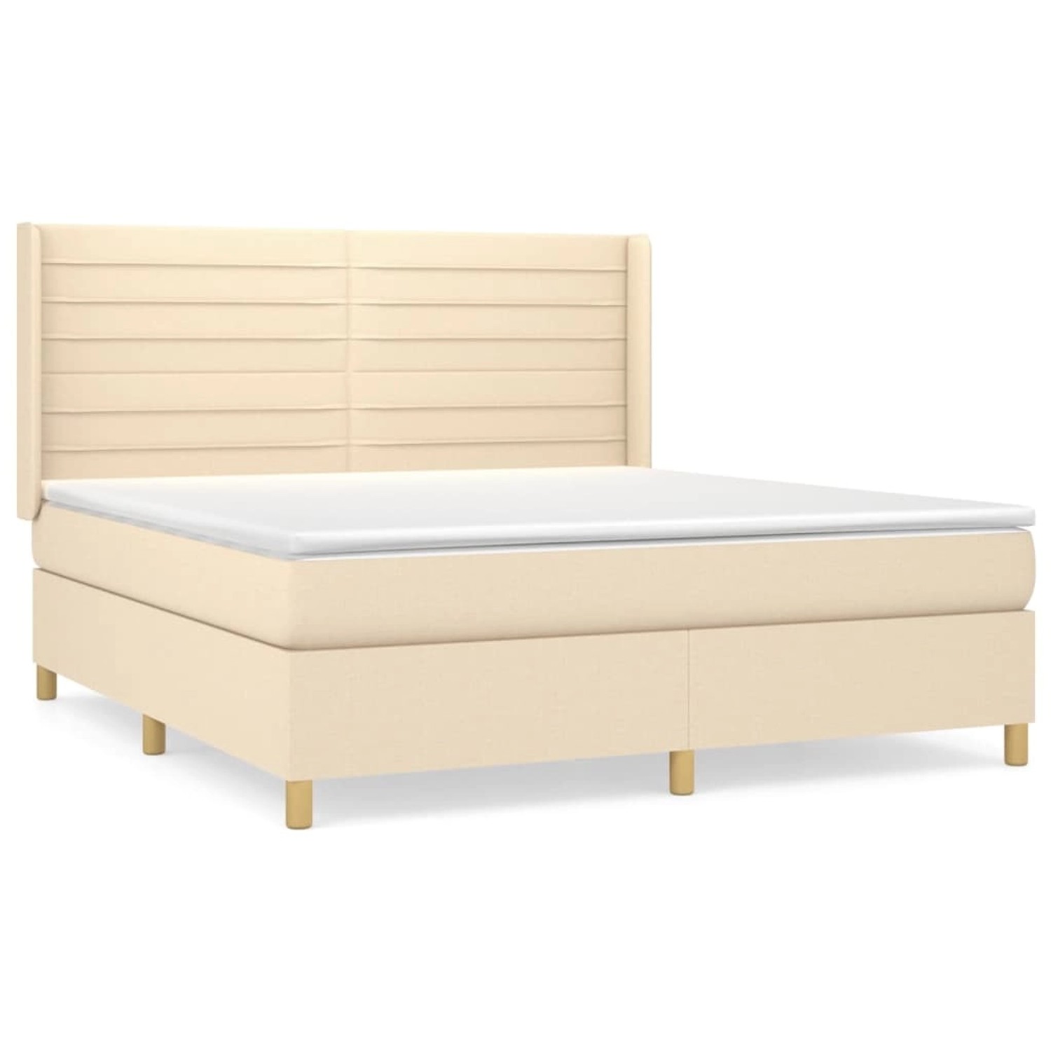 vidaXL Boxspringbett mit Matratze Creme 180x200 cm Stoff1378087 günstig online kaufen