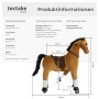 Tectake Schaukelpferd auf Rollen, hellbraun, mit Sattel und Zaumzeug, Produktdaten.
