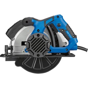 Blaue LUX Handkreissäge E-HKS-1400/185 mit silbernem Sägeblatt und schwarzem Kabel.