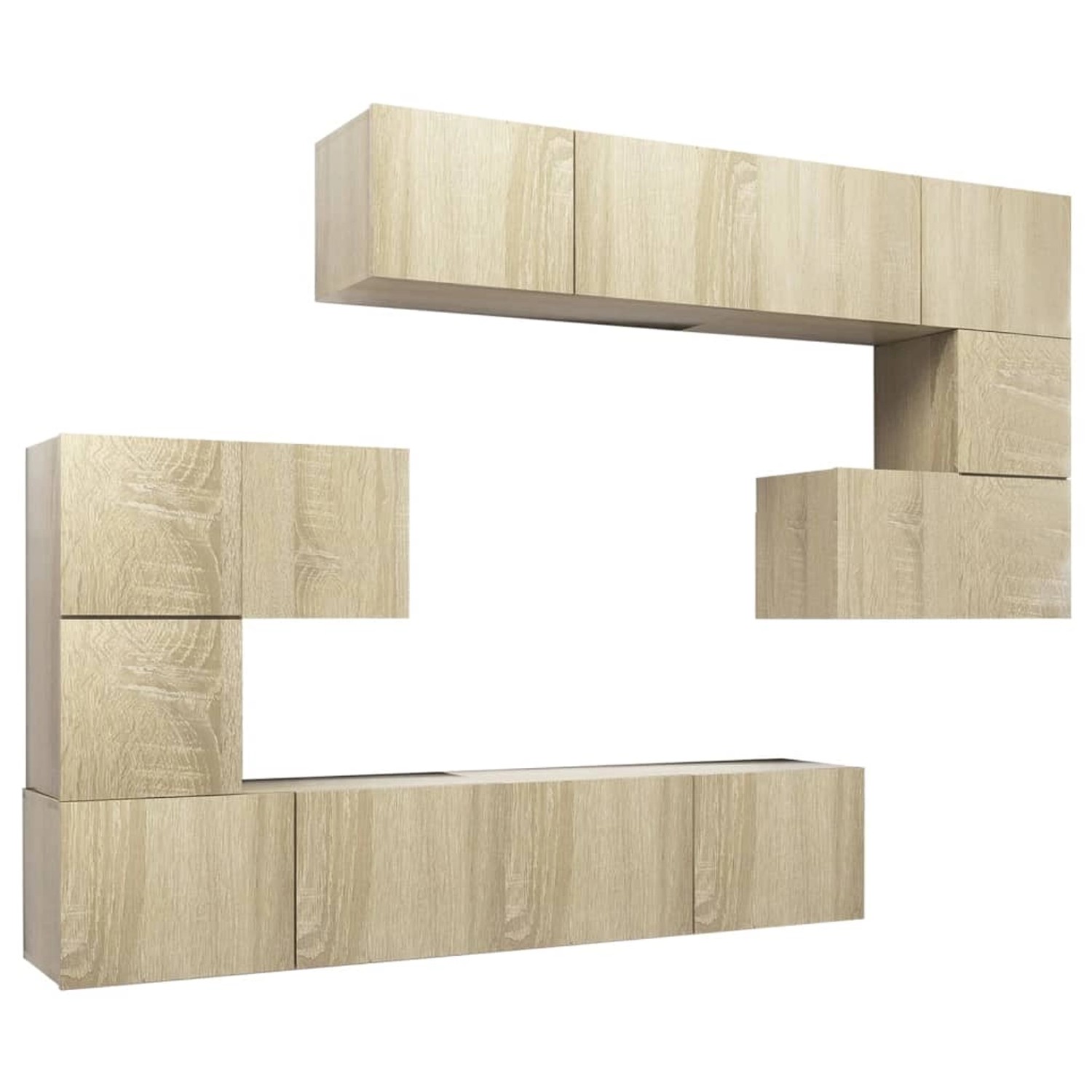 VidaXL 8-tlg. TV-Schrank-Set Sonoma-Eiche Holzwerkstoff 1 günstig online kaufen