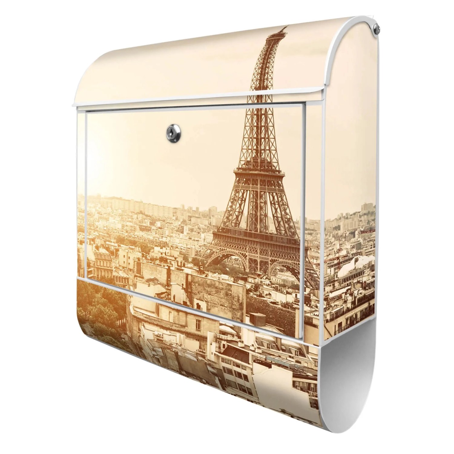 Banjado Design Briefkasten Weiß Pulverbeschichtet 39x47x14cm 2 Schlüssel Mi günstig online kaufen