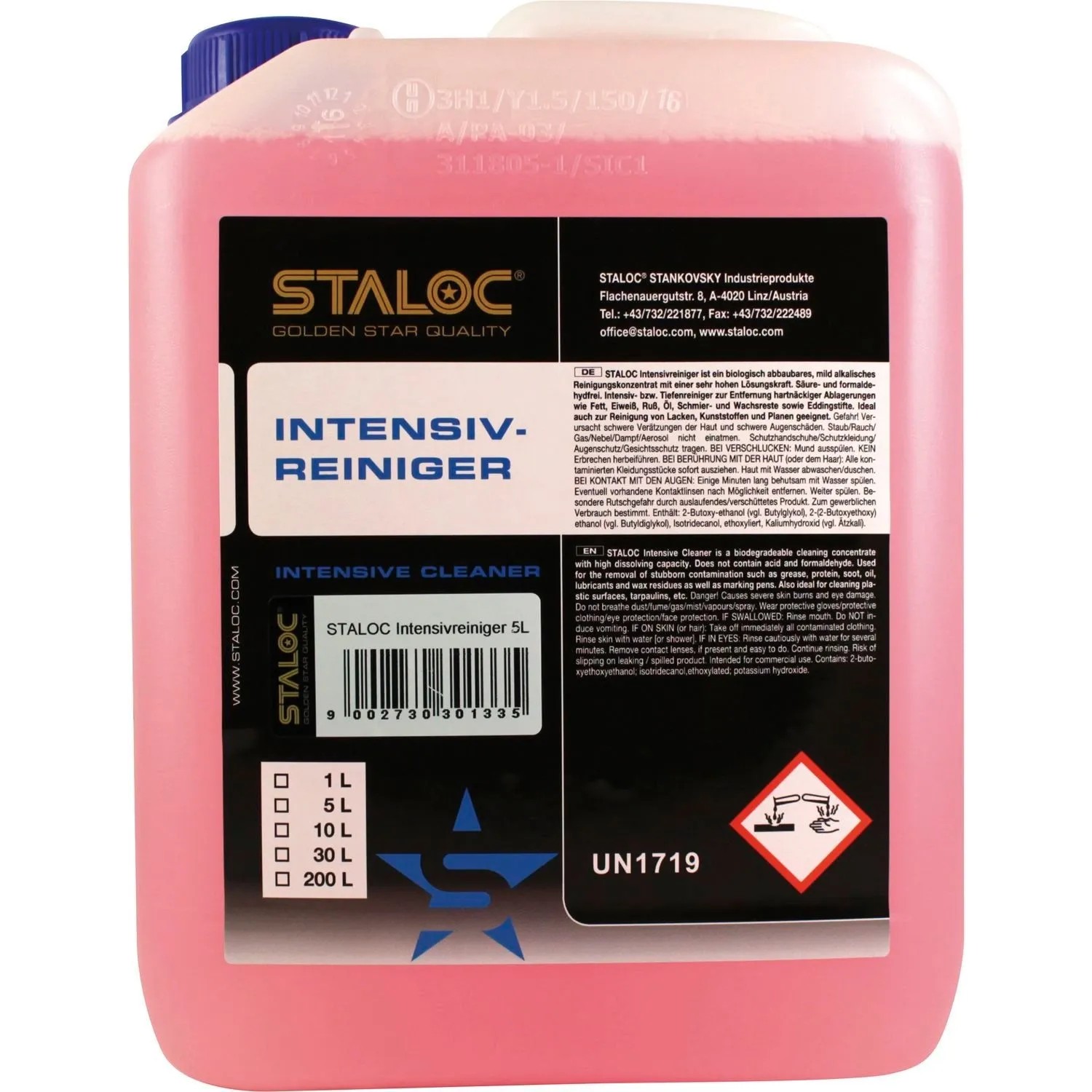 Staloc Intensivreiniger Reinigungskonzentrat Rosa 5, Kanister