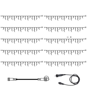 Star trading SYSTEM 24 KOMPLETT SET 30mx0,4m LED Lichtervorhang Eisregen Icicle Für Dachrinne