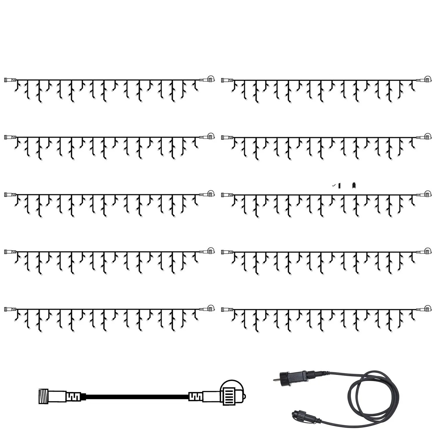 Star trading SYSTEM 24 KOMPLETT SET 30mx0,4m LED Lichtervorhang Eisregen Ic günstig online kaufen