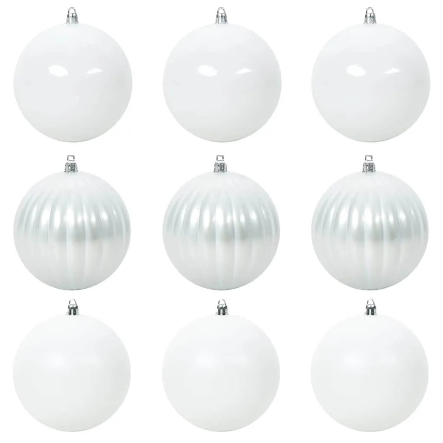 vidaXL Weihnachtskugel-Set 9-Tlg Weiß XL 42018866
