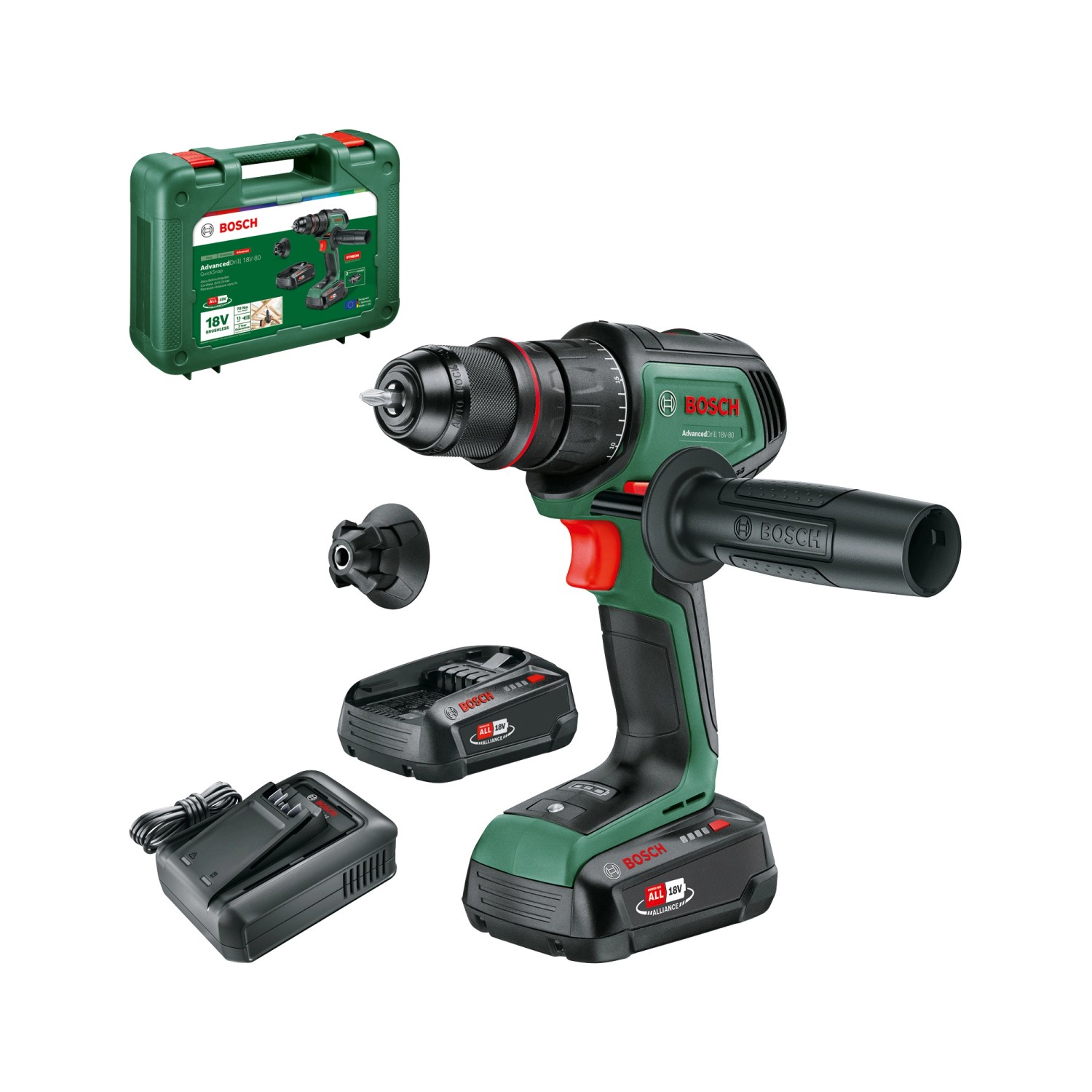 Bosch 18 V Akku-Bohrschrauber Advanced Drill 18 V-80 inkl. 2,5 Ah Akku günstig online kaufen