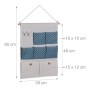 Relaxdays Hängeorganizer Baumwolle Blau 7 Fächer 60 cm x 39 cm x 2 cm 0,15 kg_4