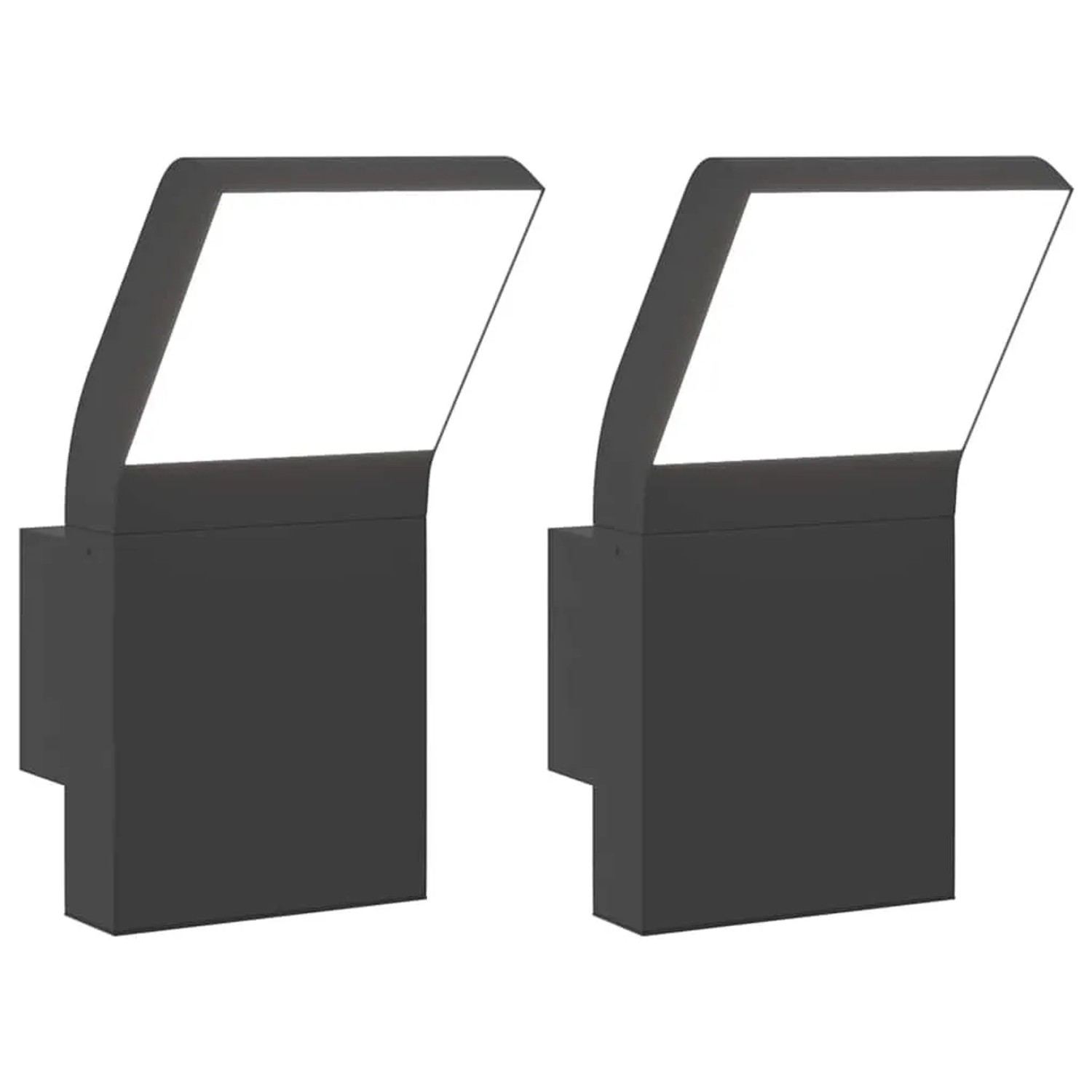 vidaXL LED-Außenwandleuchten 2 Stk Schwarz Aluminiumdruckguss 4006269