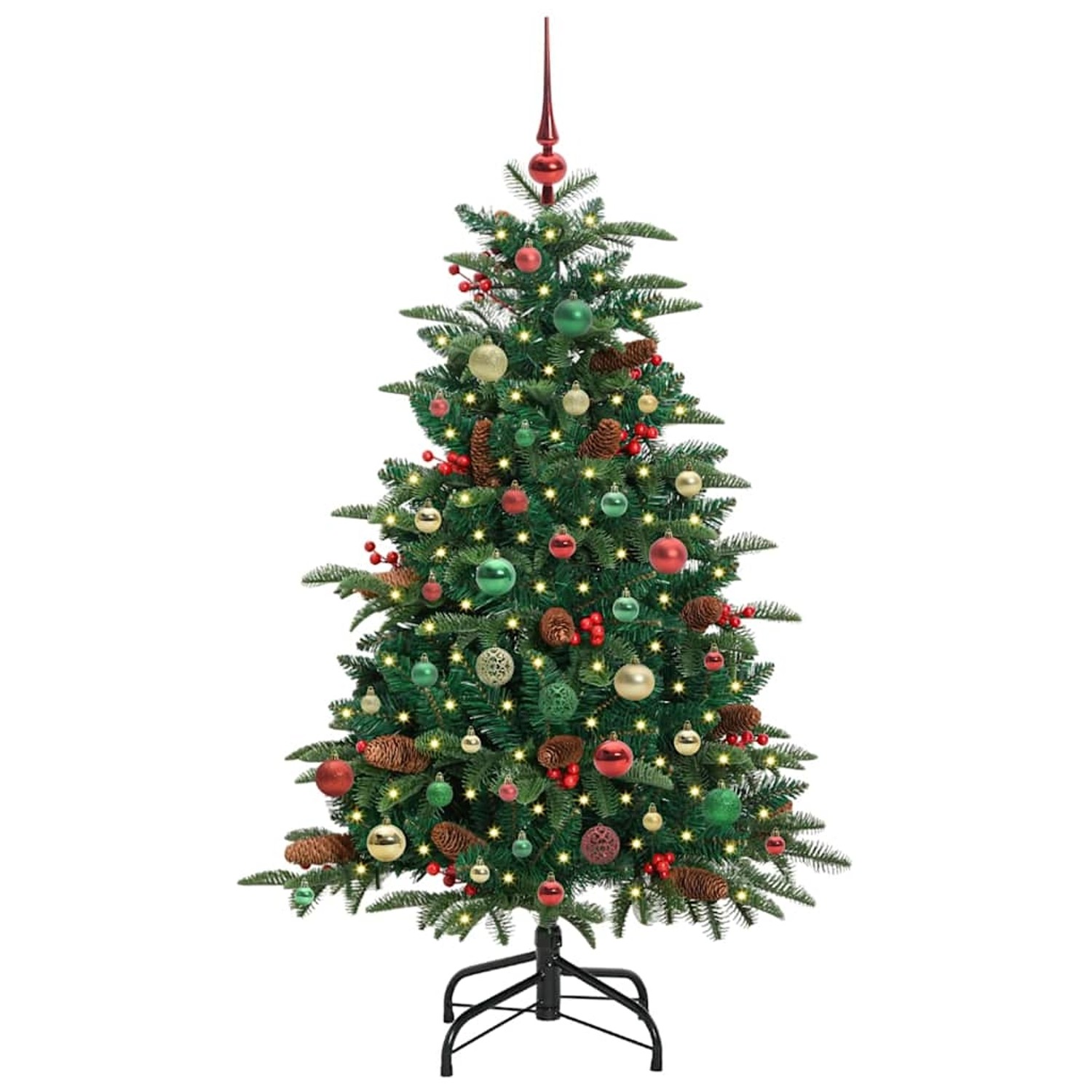 vidaXL Künstlicher Weihnachtsbaum mit 150 LEDs mit Ständer Grün 150 cm 3395549